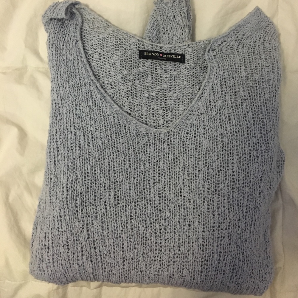 pale blue brandy sweater