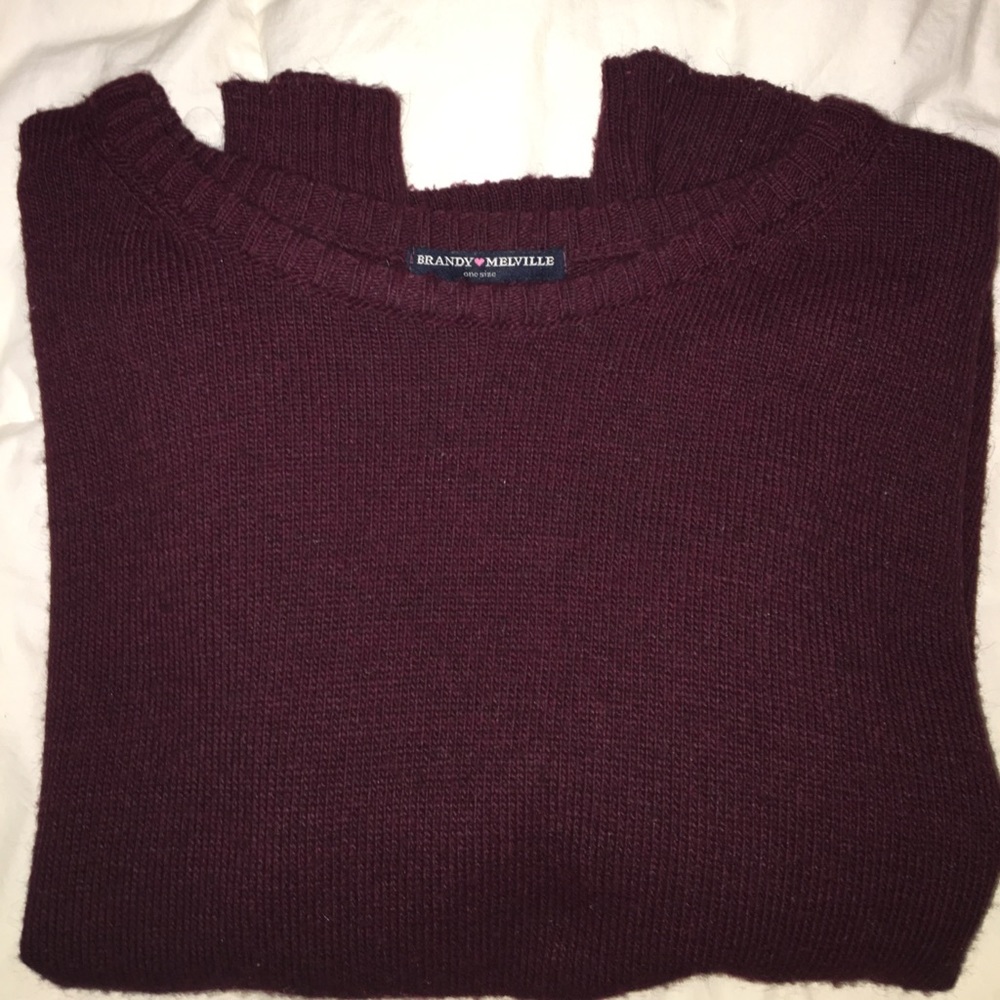 varsity stripe maroon sweater from brandy