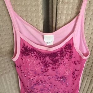 Cute pink beaded tank top