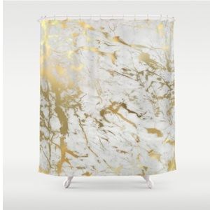 Gold Marble Shower Curtain