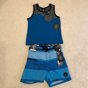 NWT Volcom board shorts and tank top - 2T