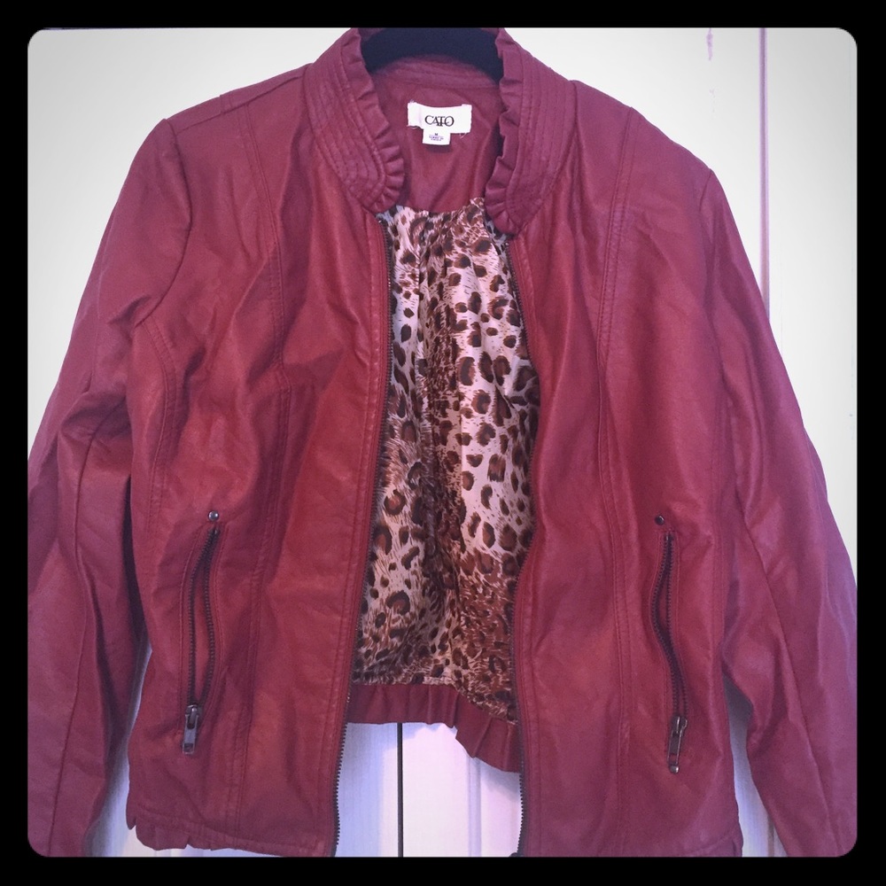 Red leather jacket