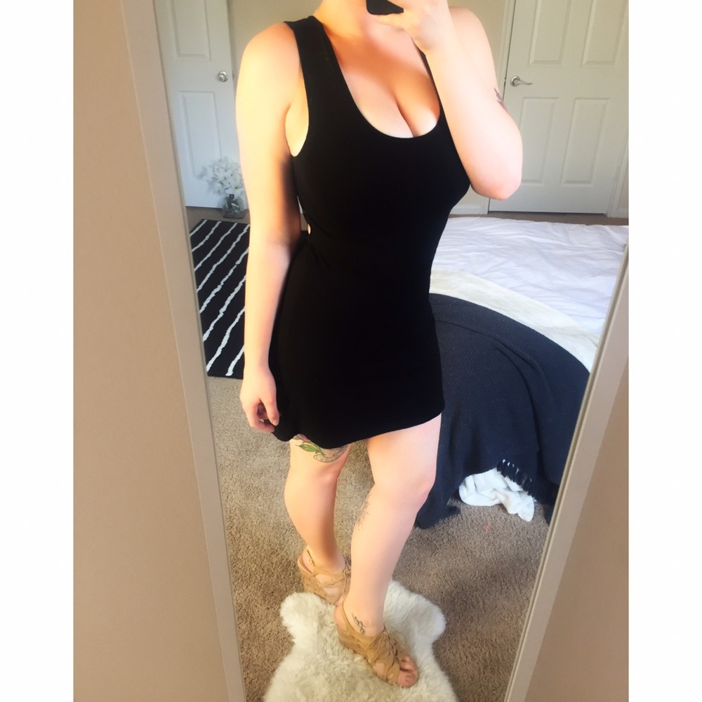 Open Back Black Dress