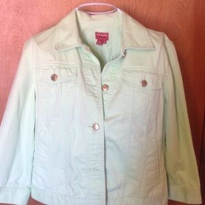 Chaps jean jacket in lime-green