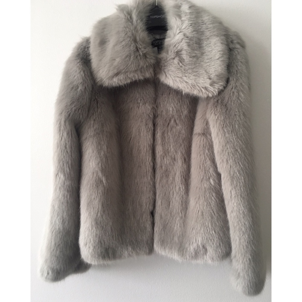 NWT! Topshop Sold Out Faux Fur Coat US2