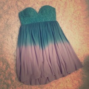 Adorable teal and lavender babydoll dress