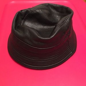 Leather bucket hat