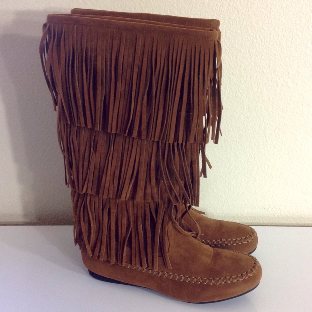 Brown Fringe Boots