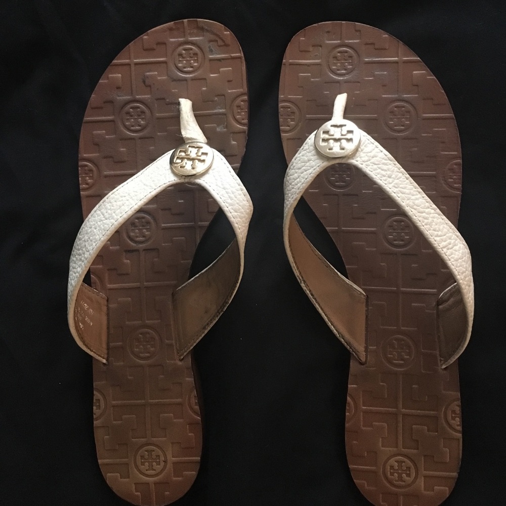 White Tory Burch Thora Sandals
