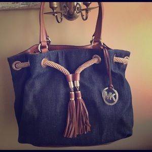 Michael Kors denim and leather bag! One of a kind!
