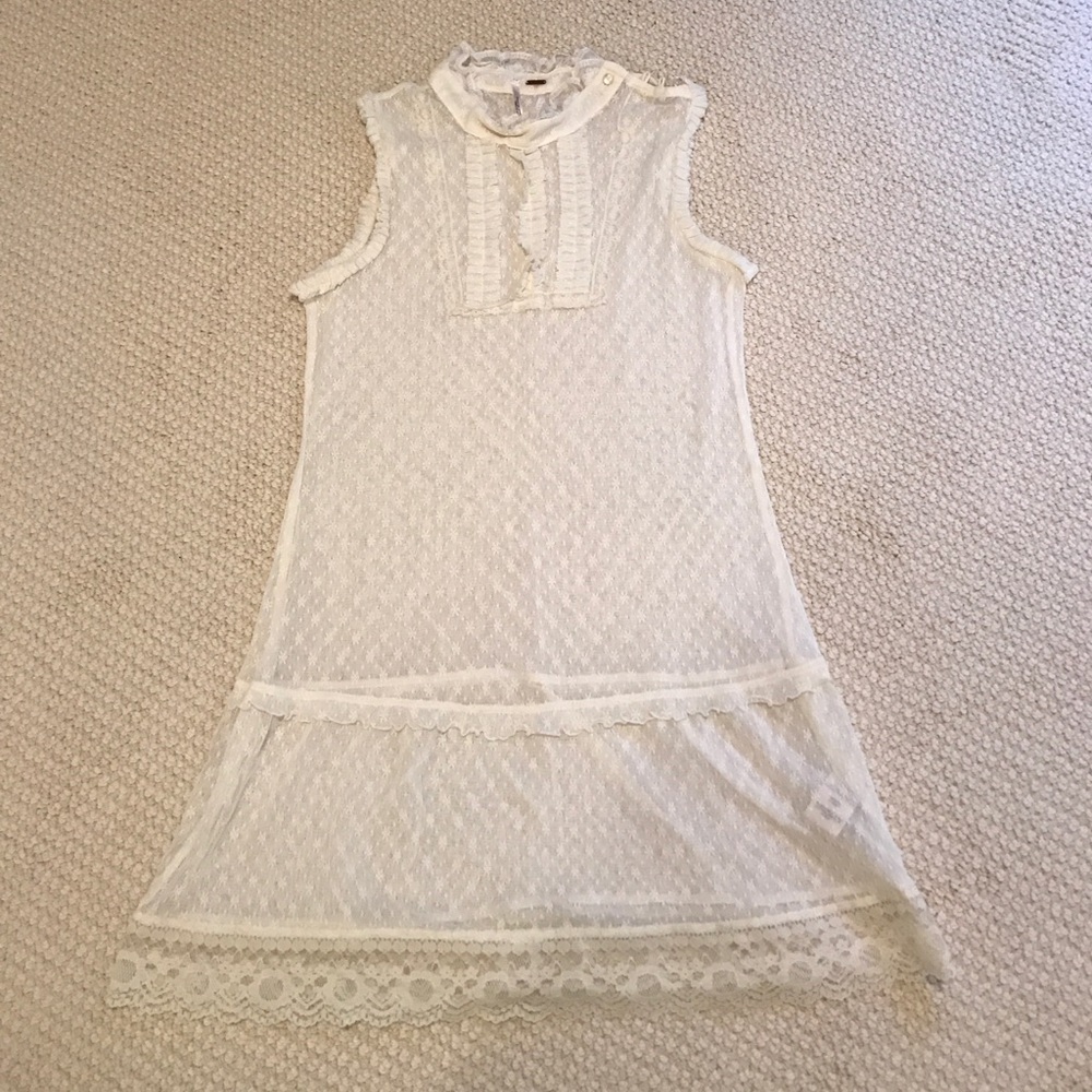 Free People Ivory Lace Tunic - Small