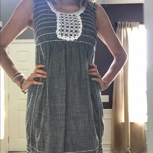 Grey and white dress
