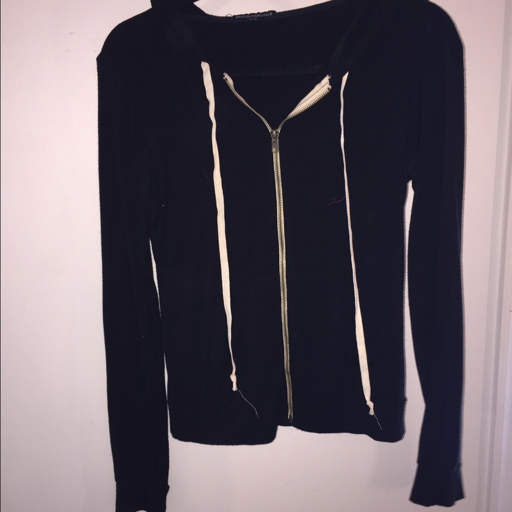 Black Brandy Melville Full Zip Hoodie