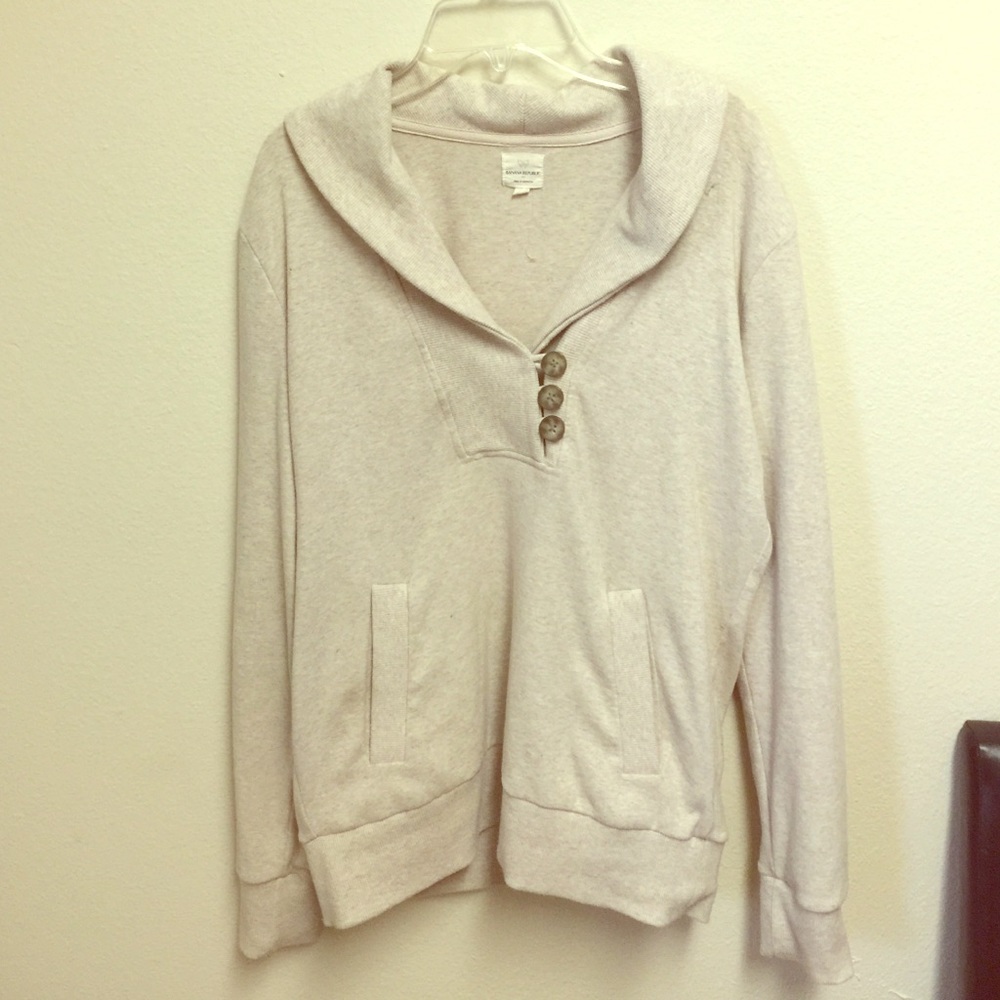 Oatmeal banana republic button sweater