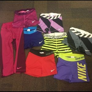 OMG HUGE NIKE PRO LOT SMALL DRY FIT SHORTS CAPRIS