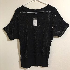 Black sequin top rue 21