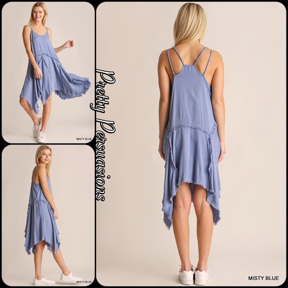 LAST TWO‼️ NWT Blue Tattered Slip Dress - Picture 4 of 6