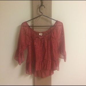 High low lace top