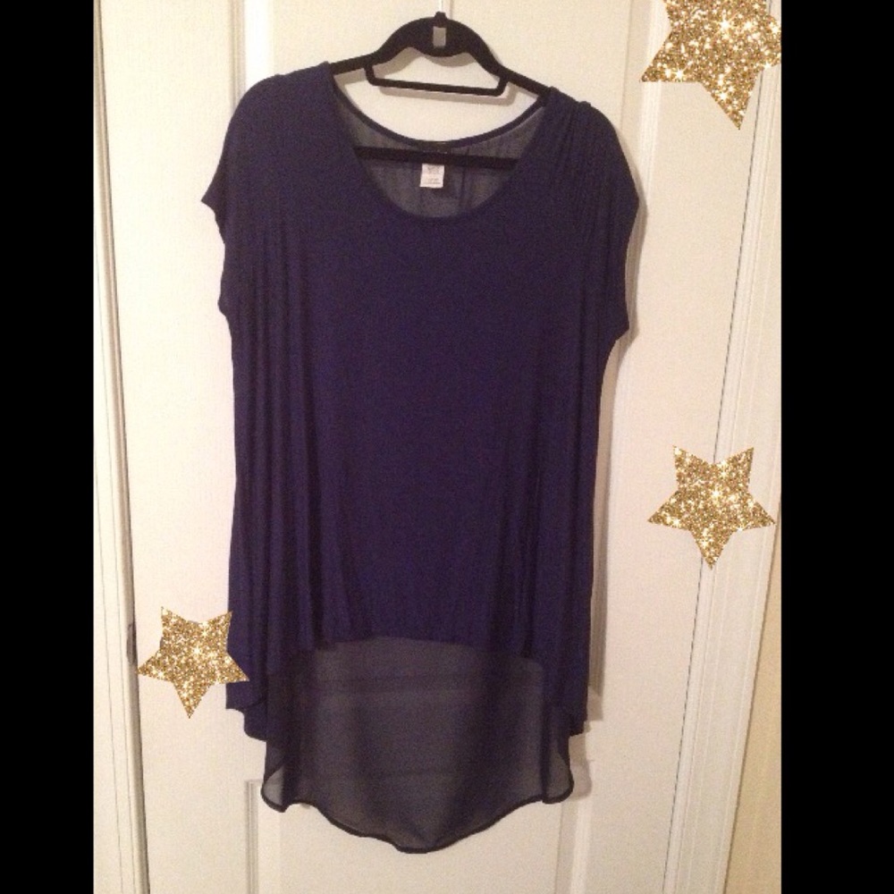 Navy Blue Asymmetrical Tee