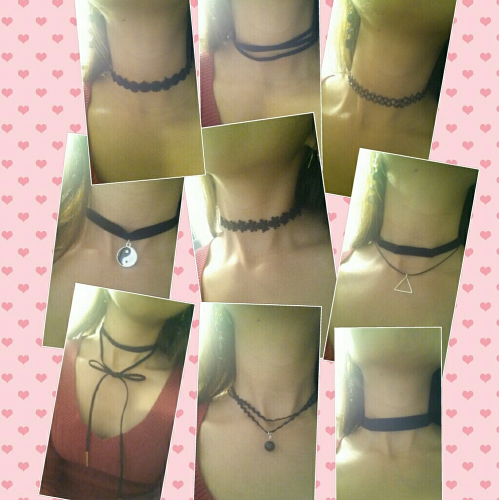9pcs velvet tattoo chokers