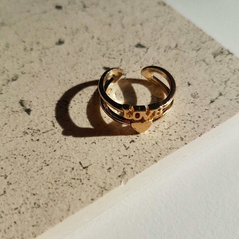 Love lettering adjustable ring