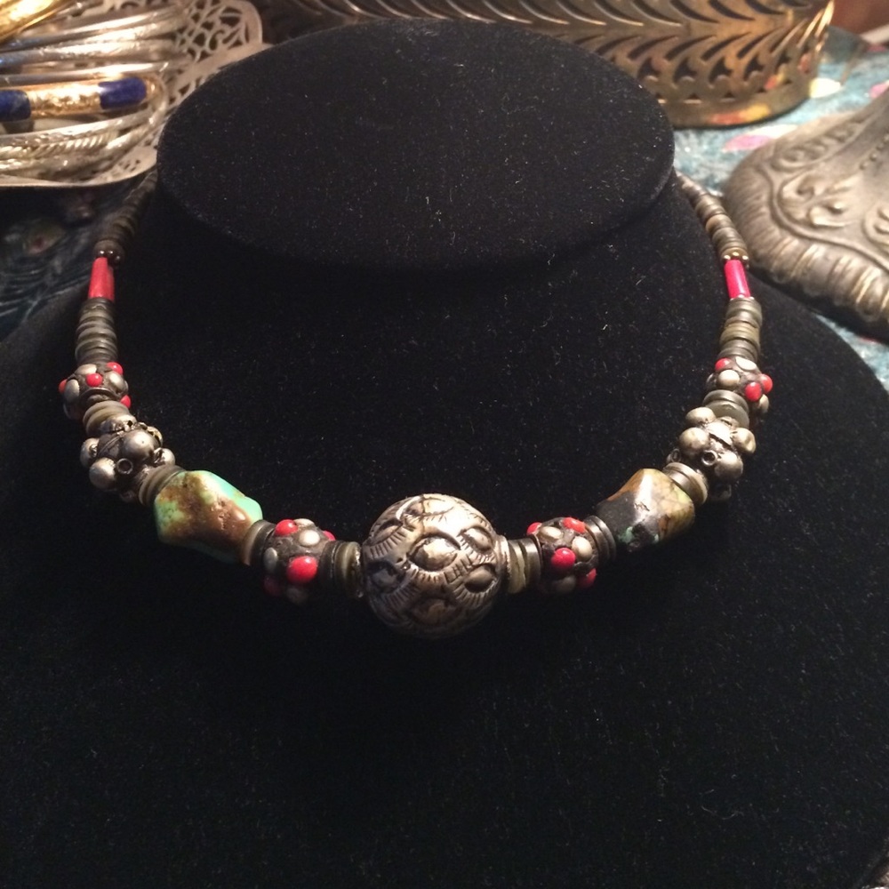 Tribal antique beaded choker