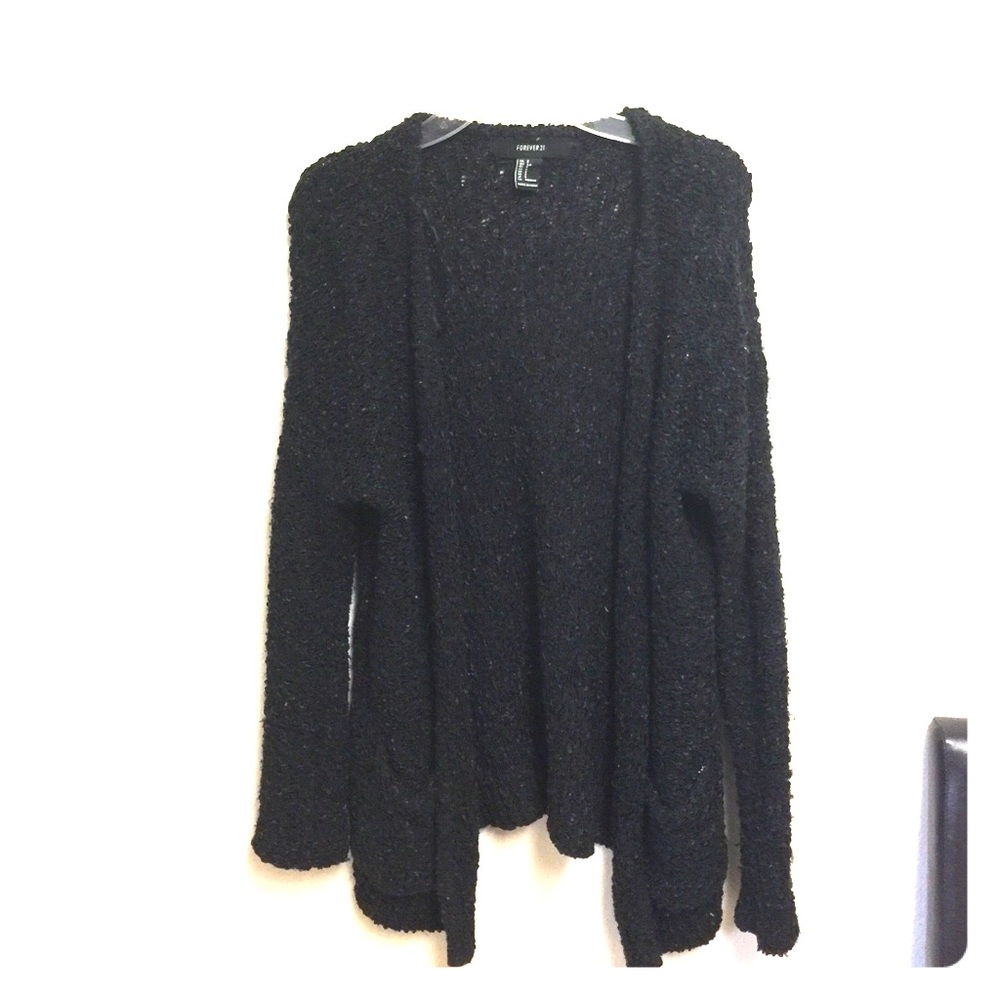 Black loop pocket cardigan