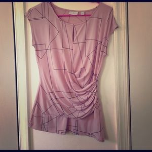 Baby pink abstract print top