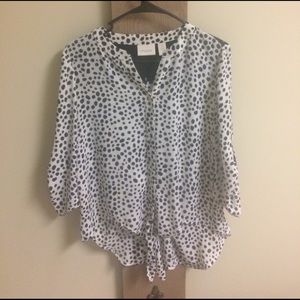 Print. High low blouse