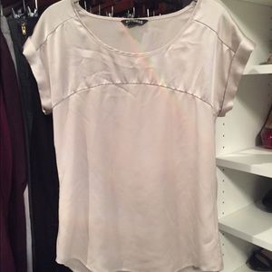 EXPRESS champagne satin feel short sleeve top