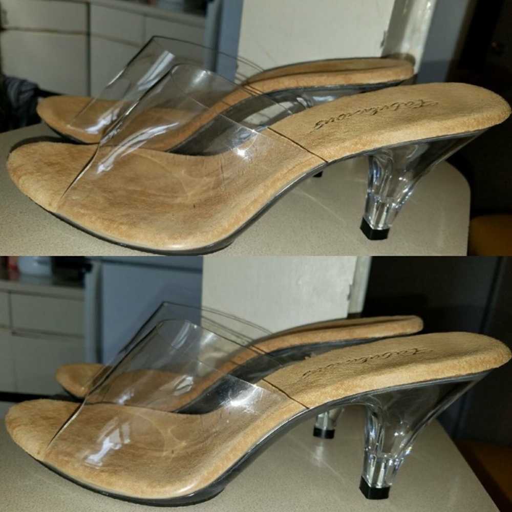 Clear heel shoes