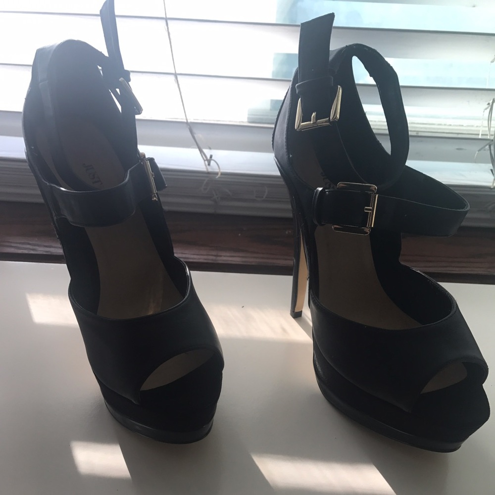 Black platform heels