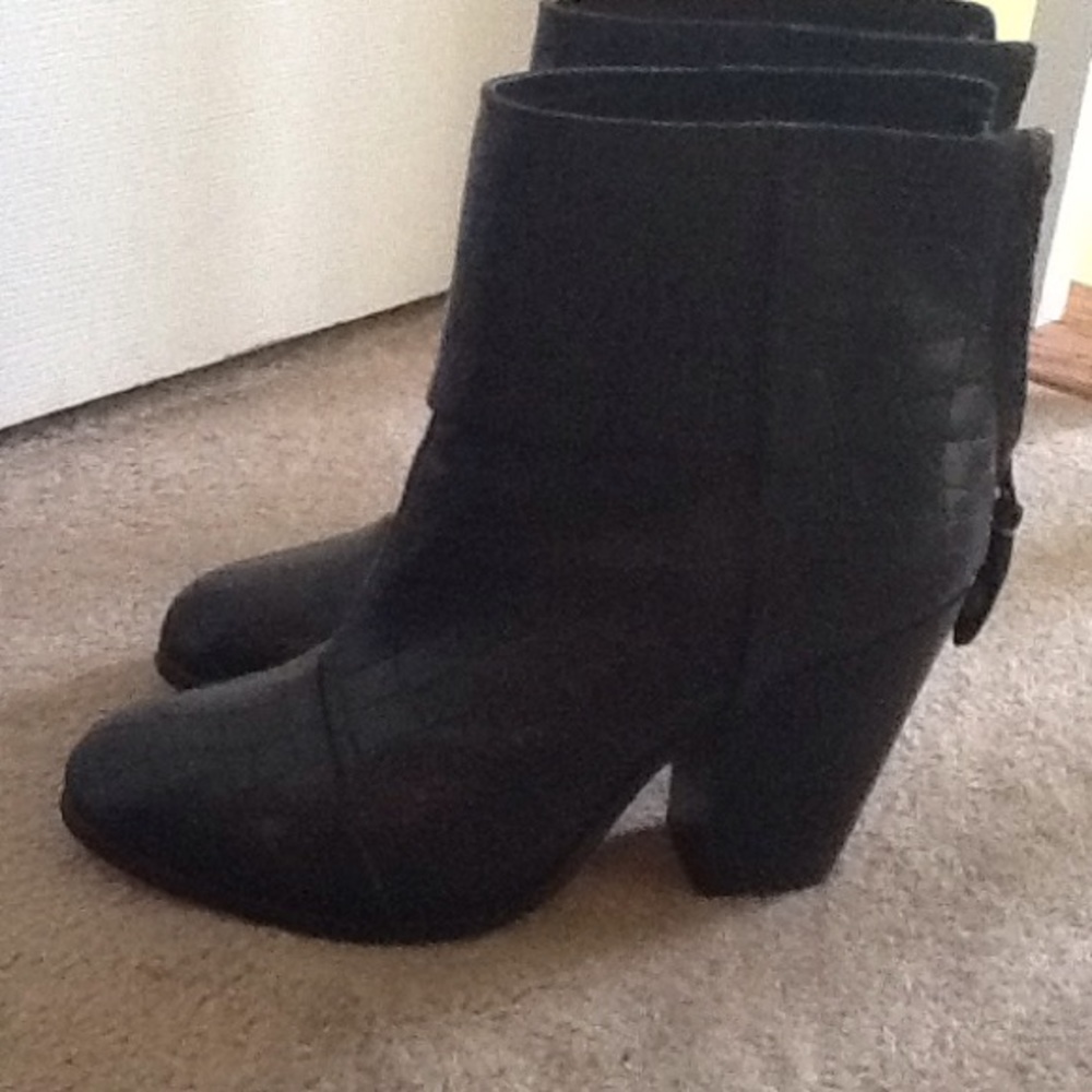 Rag & Bone leather croc print booties