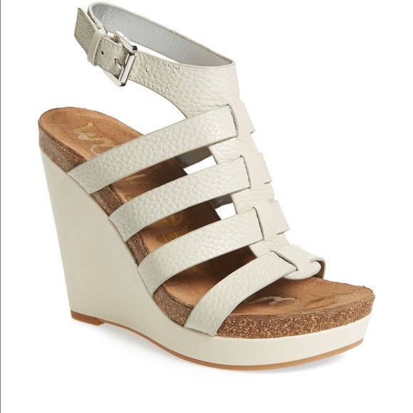 Sam Edelman Gray Leather Wedges - Picture 4 of 4