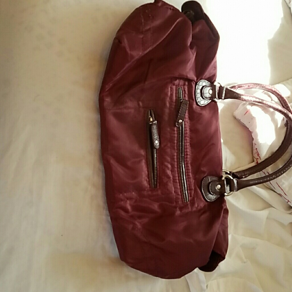 Burgundy fabric bag