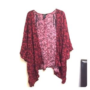Red and black paisley kimono
