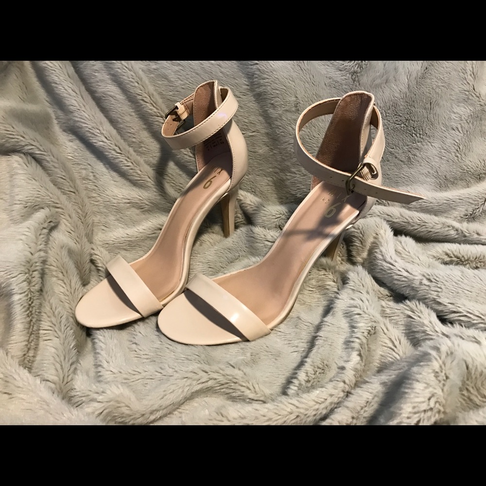 Nude ankle heels