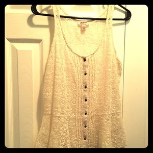 Peplum button down tank