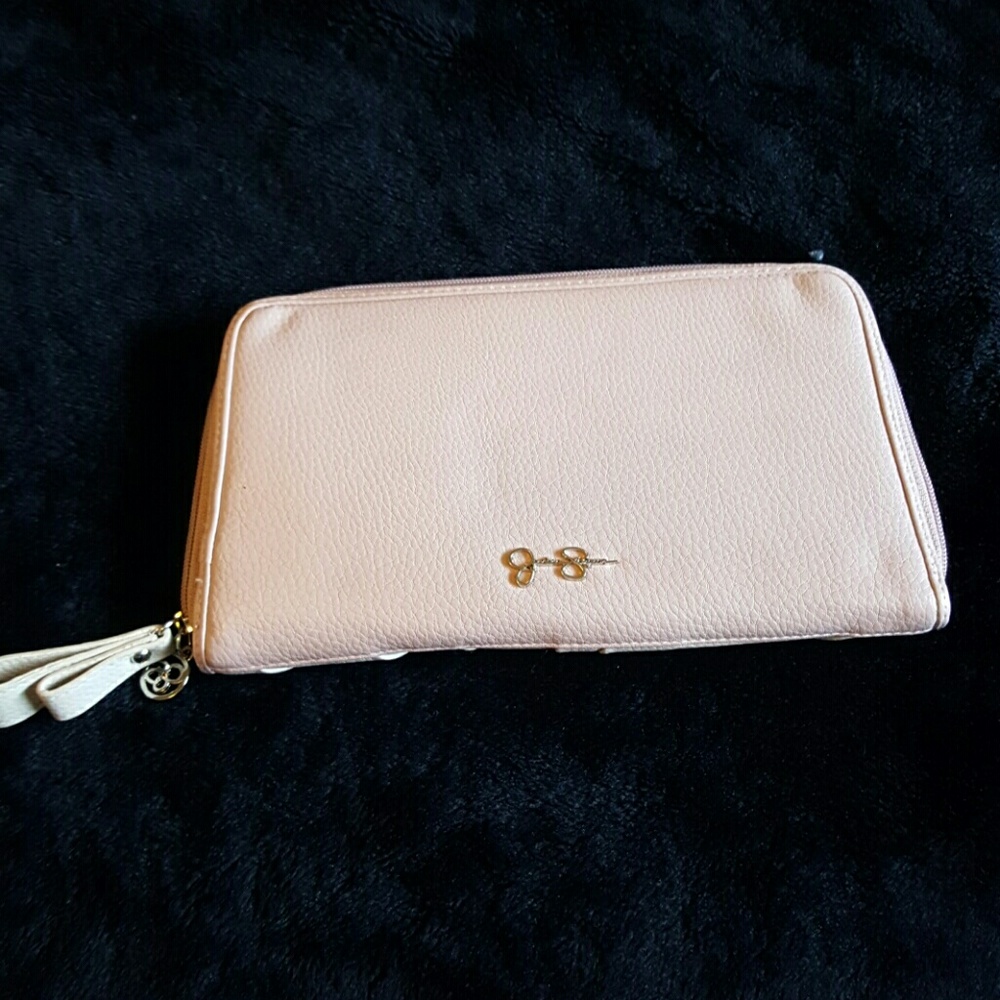 *price drop* Jessica Simpson pink and tan clutch