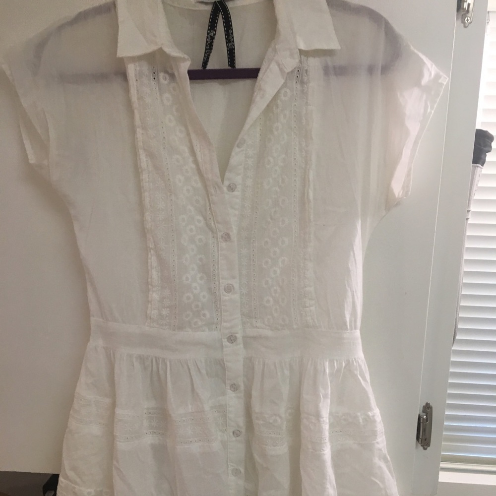 White eyelet lace summer dress