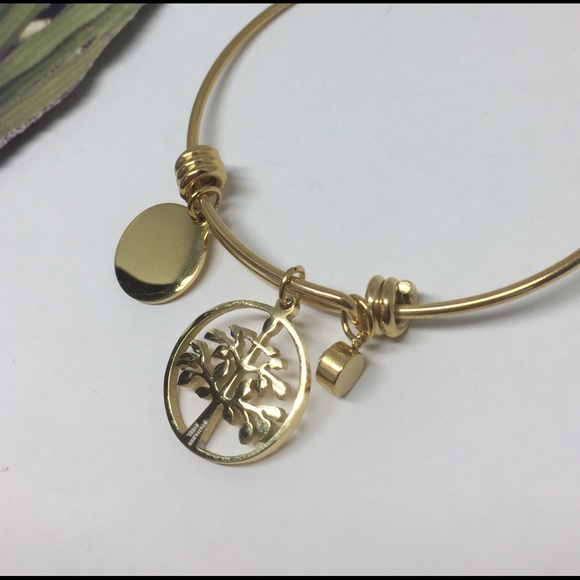 Gold Stainless Steel Charms Bracelet - Picture 5 of 7