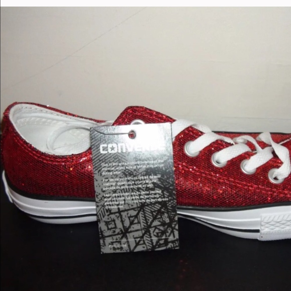 Converse All Stars Chuck Taylor Red Glitter NEW - Picture 3 of 4