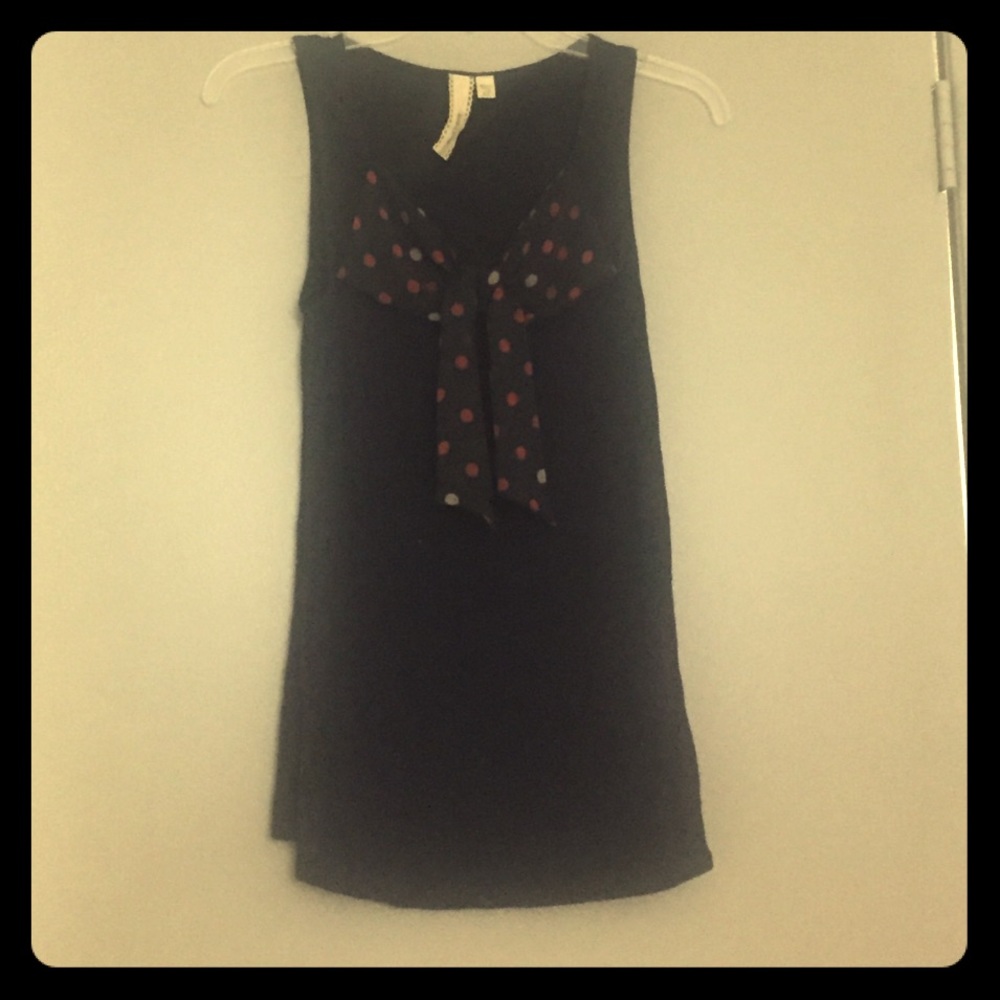 Cute navy bow tank