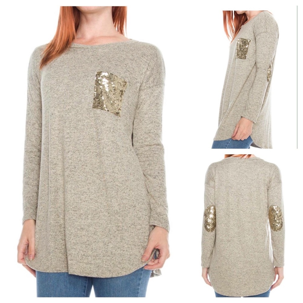 🎉HP🎉Gold Sequin Pocket & Patches-BestInBoutiques