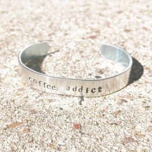 Coffee addict cuff bracelet.