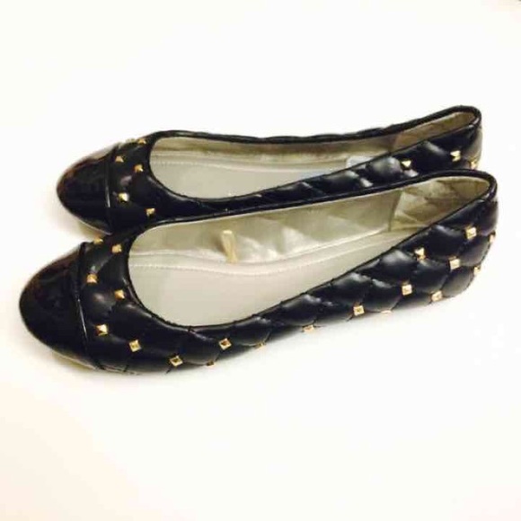 Nicole Studded Black Flats - Picture 2 of 3