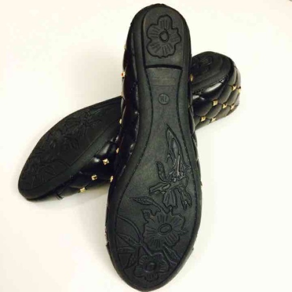 Nicole Studded Black Flats - Picture 3 of 3
