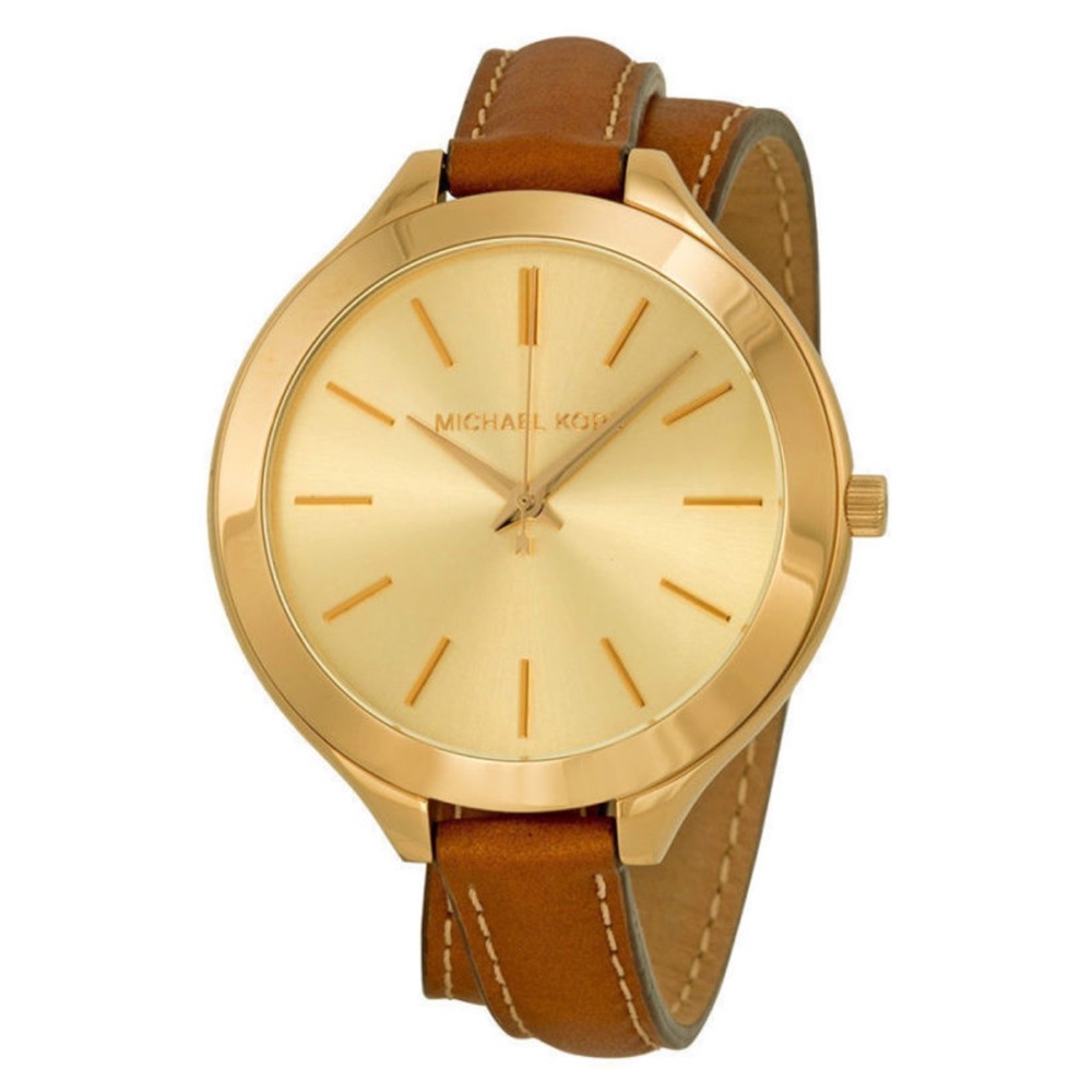Michael Kors luggage tan slim runway wrap watch - Picture 5 of 8