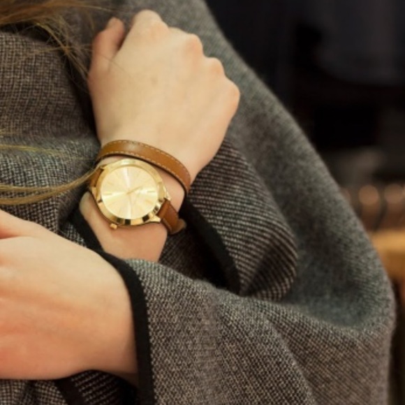 Michael Kors luggage tan slim runway wrap watch - Picture 4 of 8