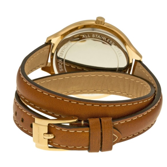 Michael Kors luggage tan slim runway wrap watch - Picture 6 of 8